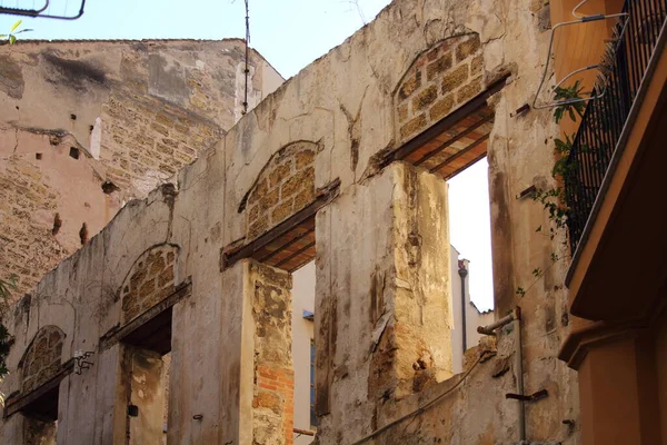 Eindrucksvolles Bild Von Gebäuden Und Straßen Historischen Zentrum Von Palermo — Stockfoto
