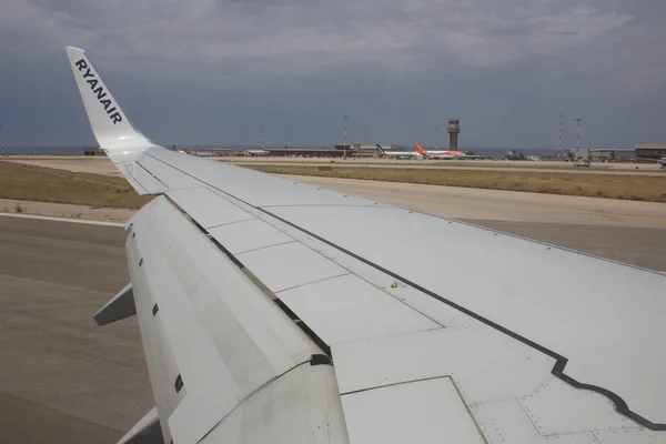 2021 Flughafen Palermo Punta Raisi Billigfluggesellschaft Ryanair Auf Dem Flug — Stockfoto