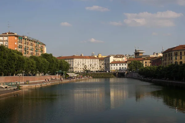 Milano Naviglio Grande Ritrovo Bohémien Della Città Piena Vita Notturna — Foto Stock