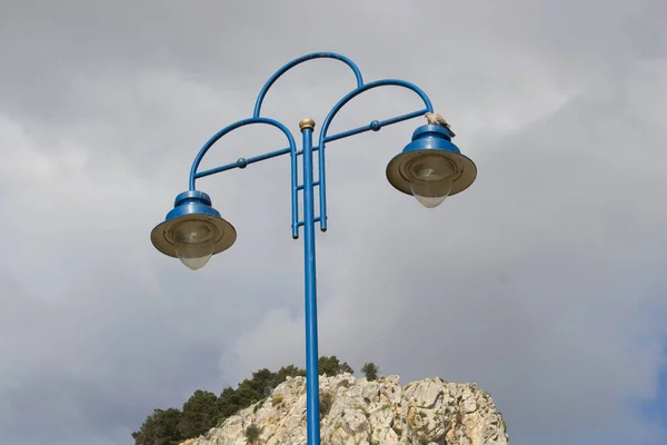 Evocative Close Image Old Street Lamps Onemountain Background — Stock fotografie