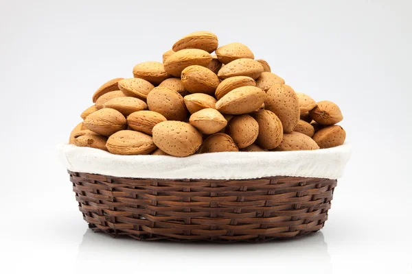 Almonds in a basket Stock Photo
