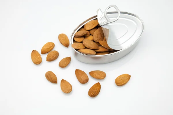 Almonds of a canister — Stock Photo, Image