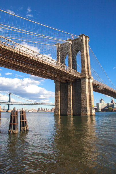 This is the Brooklyn Bridge in New York City