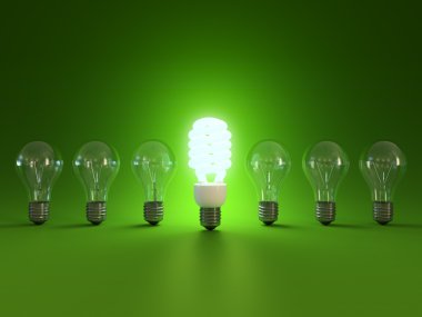 Energy saving light bulb clipart