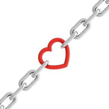 Chain with heart clipart