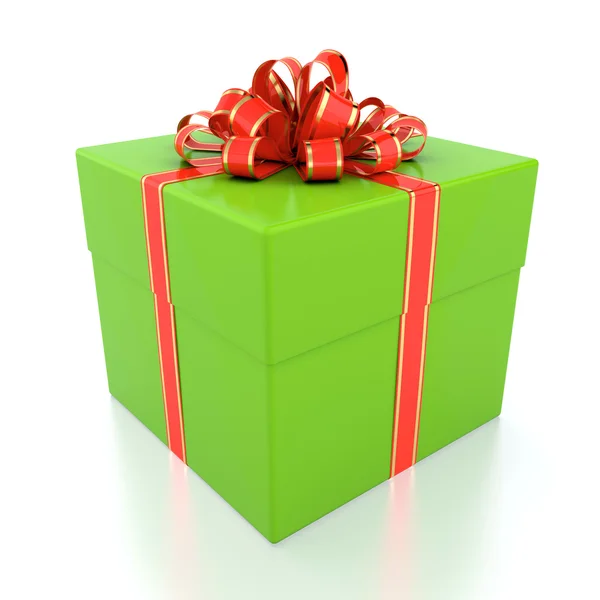 Caja de regalo verde — Foto de Stock