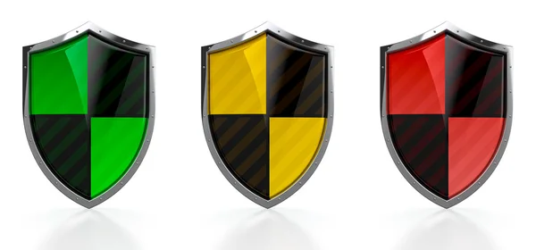 Conjunto de escudos de proteção — Fotografia de Stock