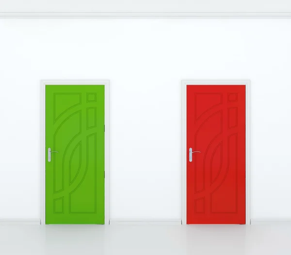 Red and green door — Stock Photo, Image