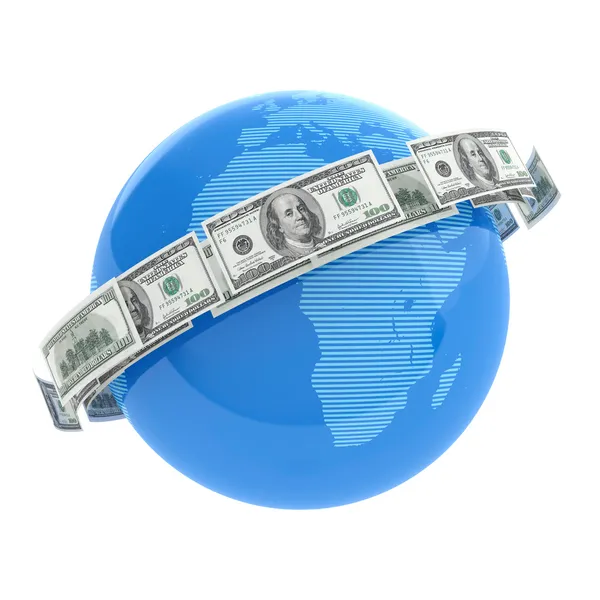 Flying dollars — Stock Photo, Image