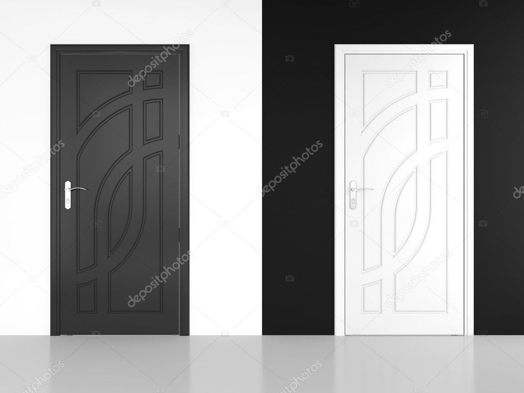 Black and white door