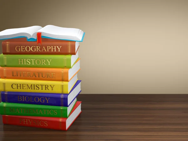 Multi colored book stack — Stock Photo, Image