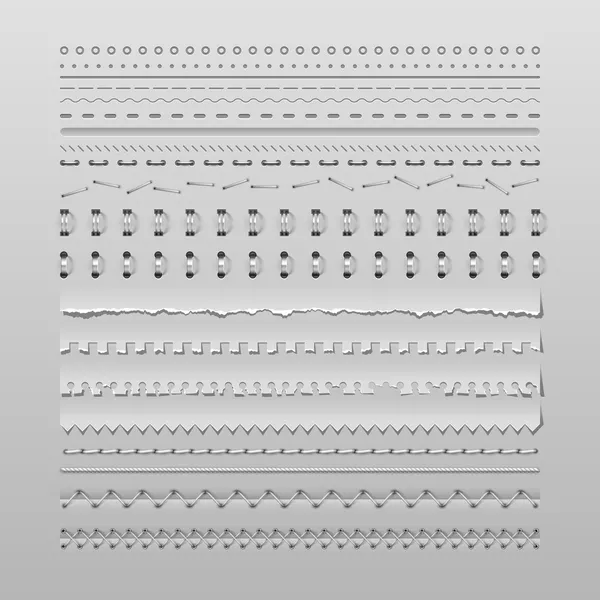 缝针和分隔线 — 图库矢量图片