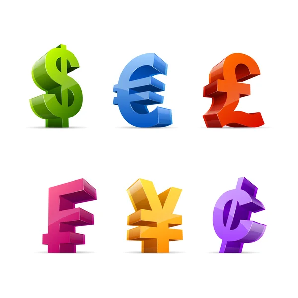 Moneda símbolos — Vector de stock