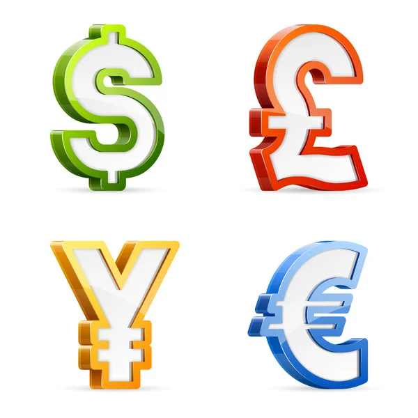 Symboles monétaires — Image vectorielle