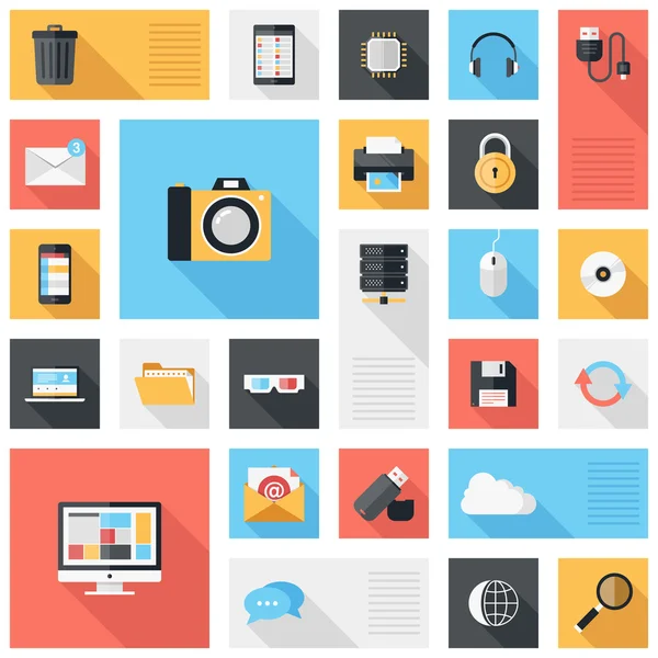Technology and media icons — Stock Vector