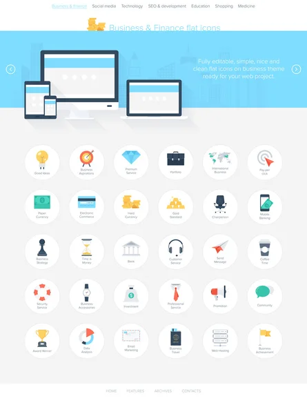 Iconos de negocios — Vector de stock