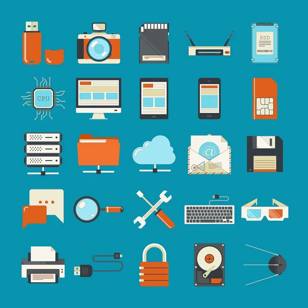 Iconos de tecnología — Vector de stock