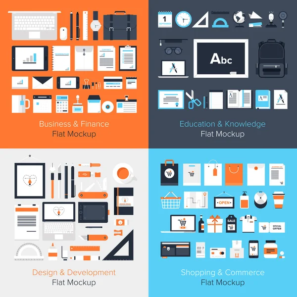 Maqueta plana — Vector de stock