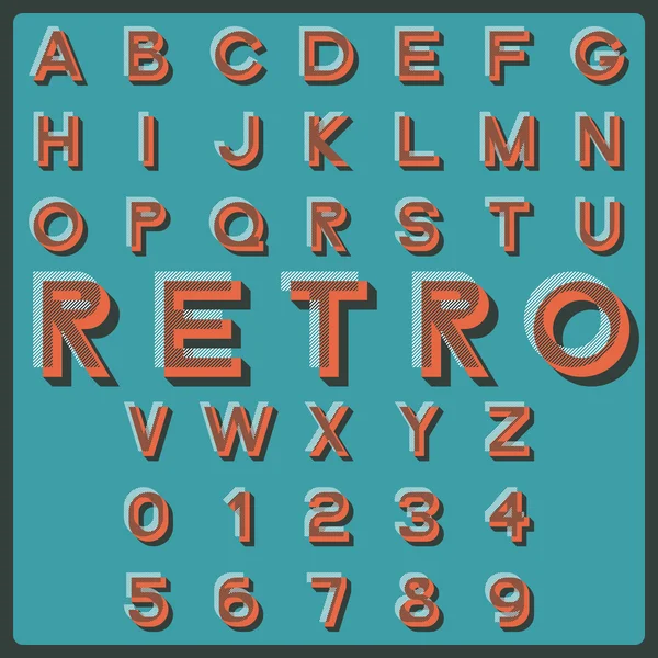 Retro font — Stock Vector