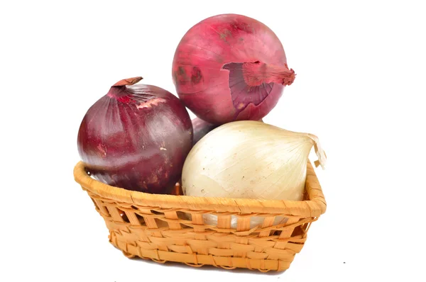 White and red onion on a white background — Stock Photo, Image