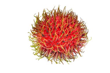 Rambutan beyaz zemin üzerine