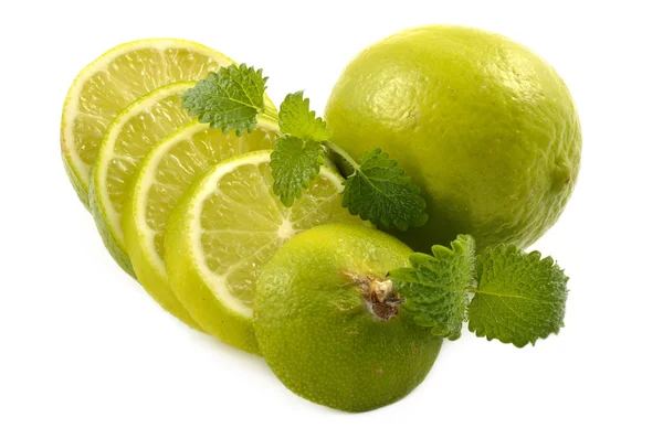 Lime och mynta blad — Stockfoto