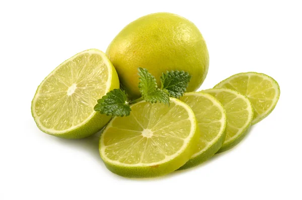 Čerstvé limetky s citronovou mátou — Stock fotografie