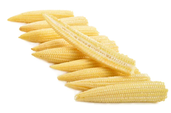 Дитяча кукурудза на білому тлі — стокове фото