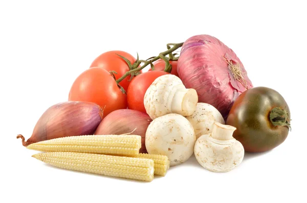 Conjunto de legumes em um fundo branco — Fotografia de Stock