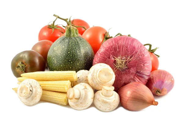 Conjunto de legumes em um fundo branco — Fotografia de Stock
