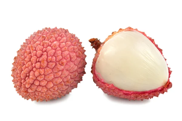 Lychee em um fundo branco Fotos De Bancos De Imagens