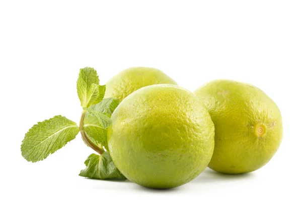 Limão com folhas de hortelã — Fotografia de Stock