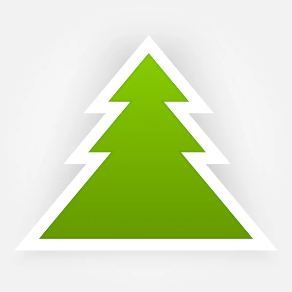 Grüne Papier Vektor Weihnachtsbaum Applikation. — Stockvektor