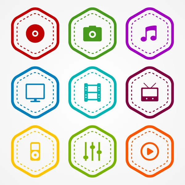 Insignias de medios — Vector de stock