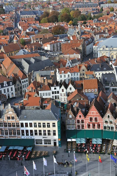 Brugge - grote markt ptaki oka widok — Zdjęcie stockowe