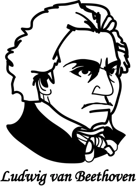 Ludvig von Beethoven (vector) — Stockvector