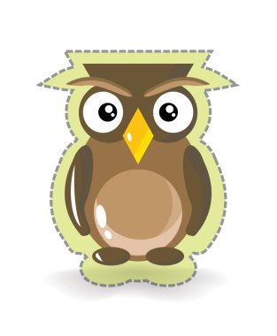 tatlı vektör baykuş sticker