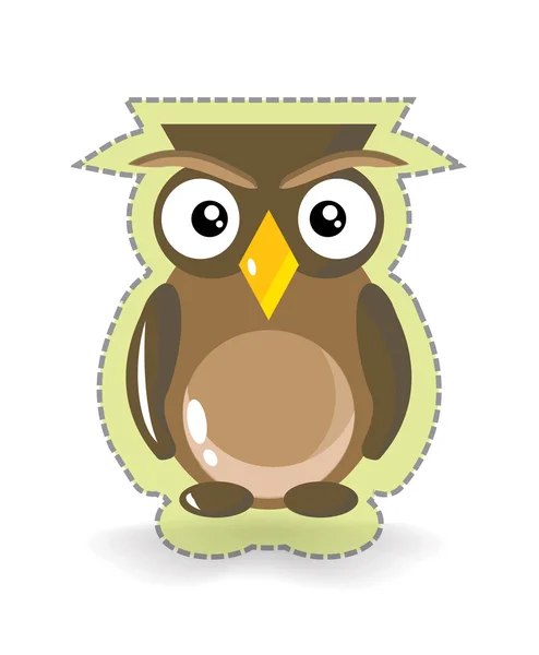 Cute Vector Owl Sticker — Stock Vector