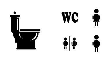 siyah banyo Icons set