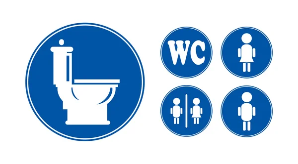 Conjunto de ícones de banheiro azul —  Vetores de Stock