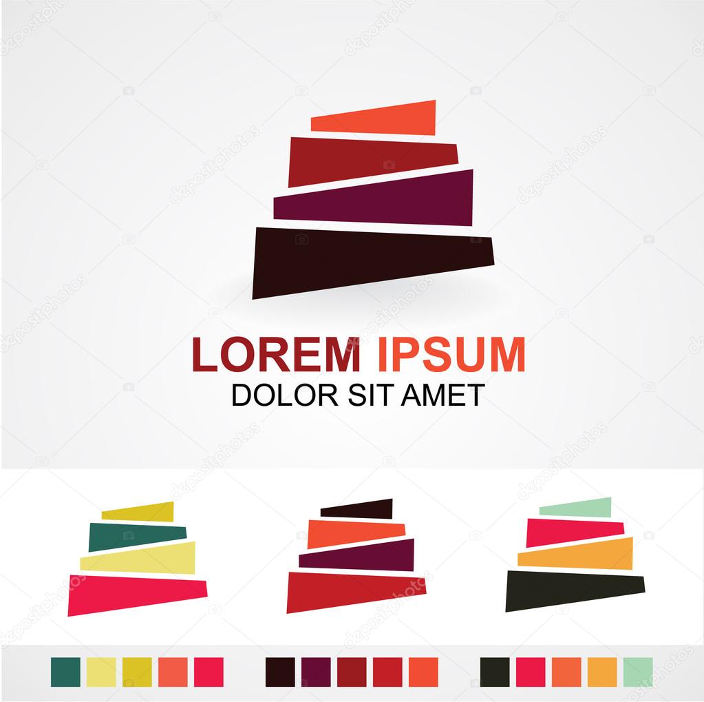 Business Abstract pyramid icon. Corporate, Media, Technology styles vector logo design template