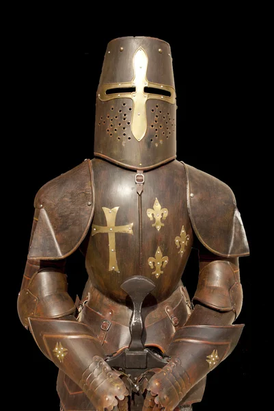 Knight's armour isolated on black background — Stock Photo, Image