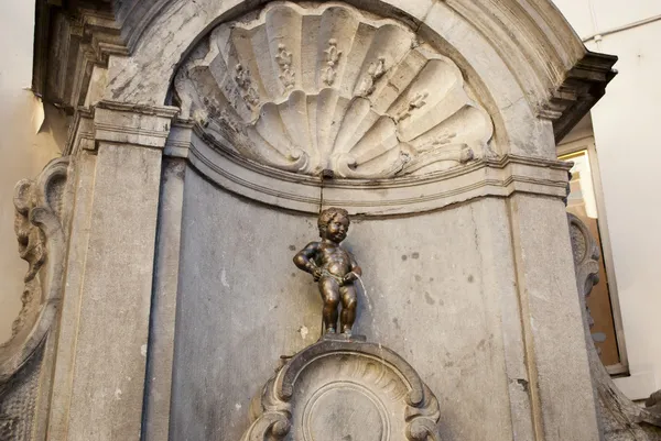 Manneken piss in Brussel (Belgium) — Stock Photo, Image