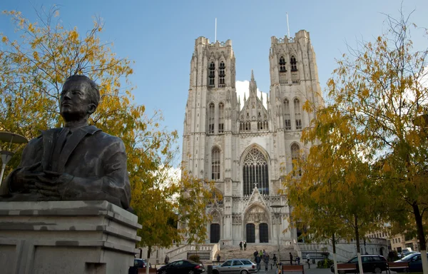 St. michael and gudula cathedral. Brusel. Belgie — Stock fotografie