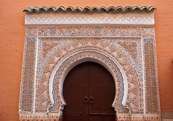 Door decorated in Arabic style (Marrakech)