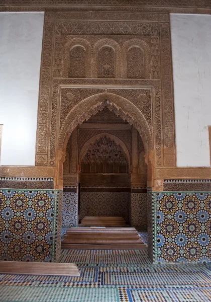 Os túmulos Saadiens em Marrakech. Marrocos . — Fotografia de Stock