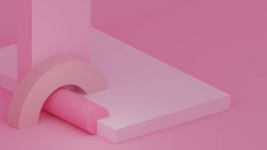 Kurulum, soyut podyum ürün görüntüleme 3d oluşturma arkaplanını en aza indir