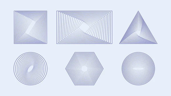 Spirale Geometrica Linea Elementi Astratto Vettore Sfondo Collezione Set — Vettoriale Stock