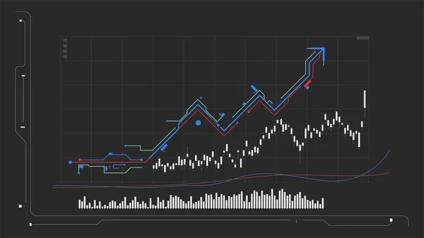 Digital Candle Stick Chart Stock Market Conceptual Background — стоковый вектор