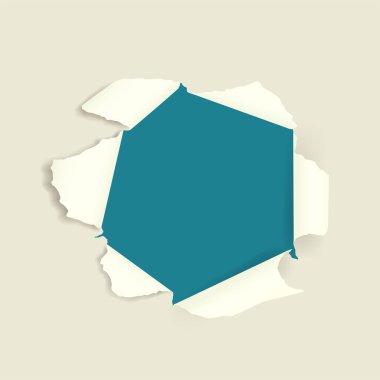 Hole torn rip paper with blank space on the center vector illustration background